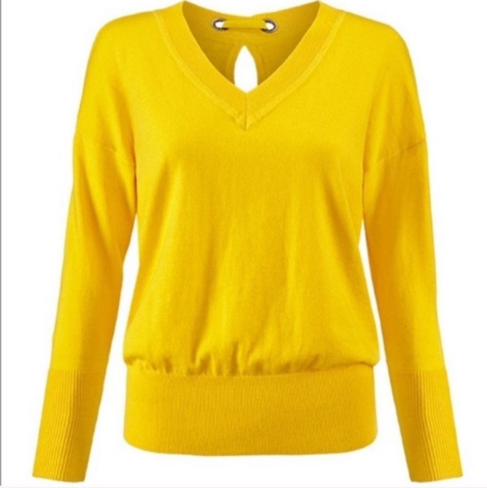 Cabi #5281 Spring Sweater canary yellow sz.M nwot